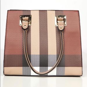Plaid Handbag Wallet Set